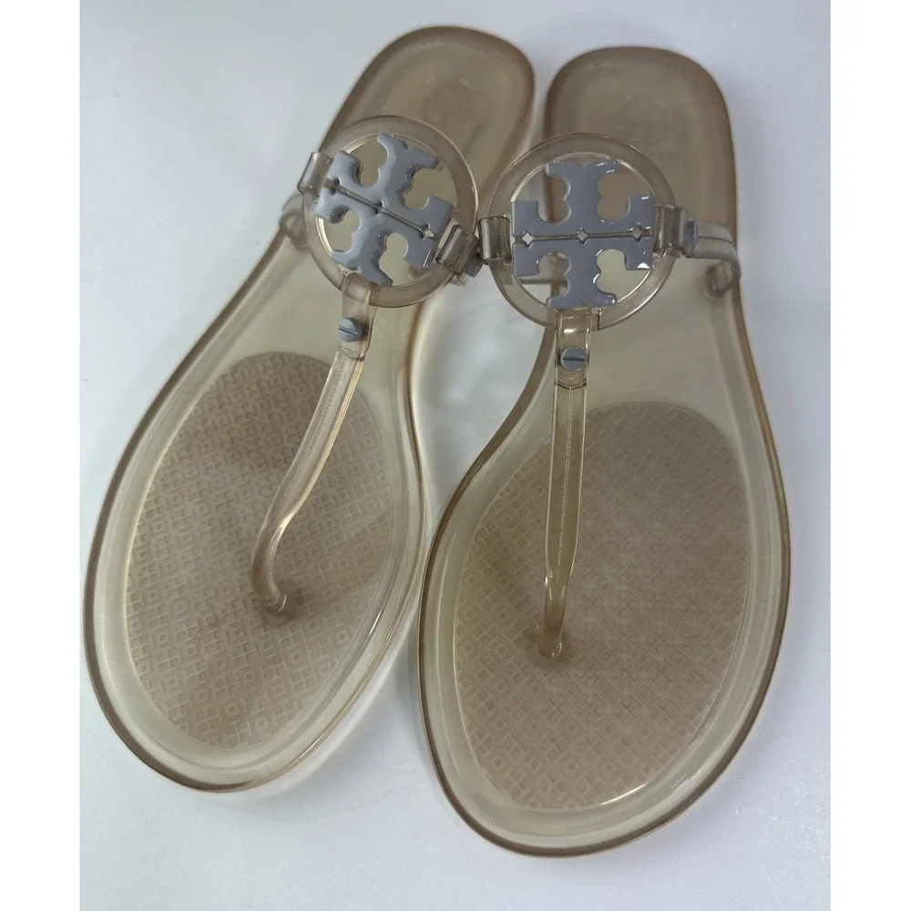 Tory Burch Mini Miller Jelly Thong Sandals Clear Flip Flops Womens Size 10M 10 - Picture 12 of 14